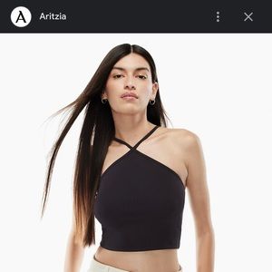 Aritzia white crop top with cross cross straps, Wilfred brand, size small